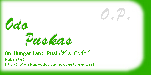 odo puskas business card